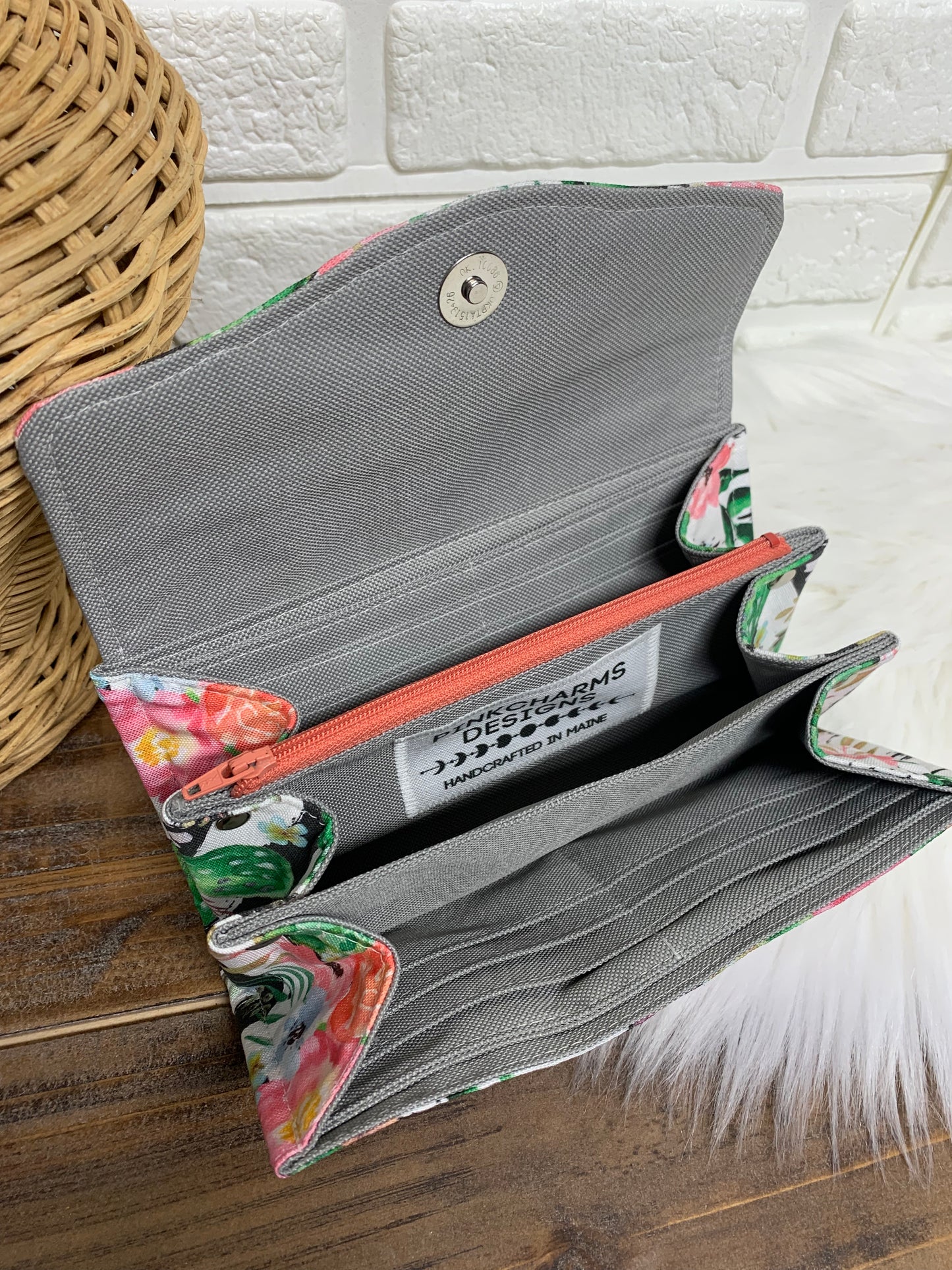 Cactus Floral clutch wallet, necessary clutch wallet
