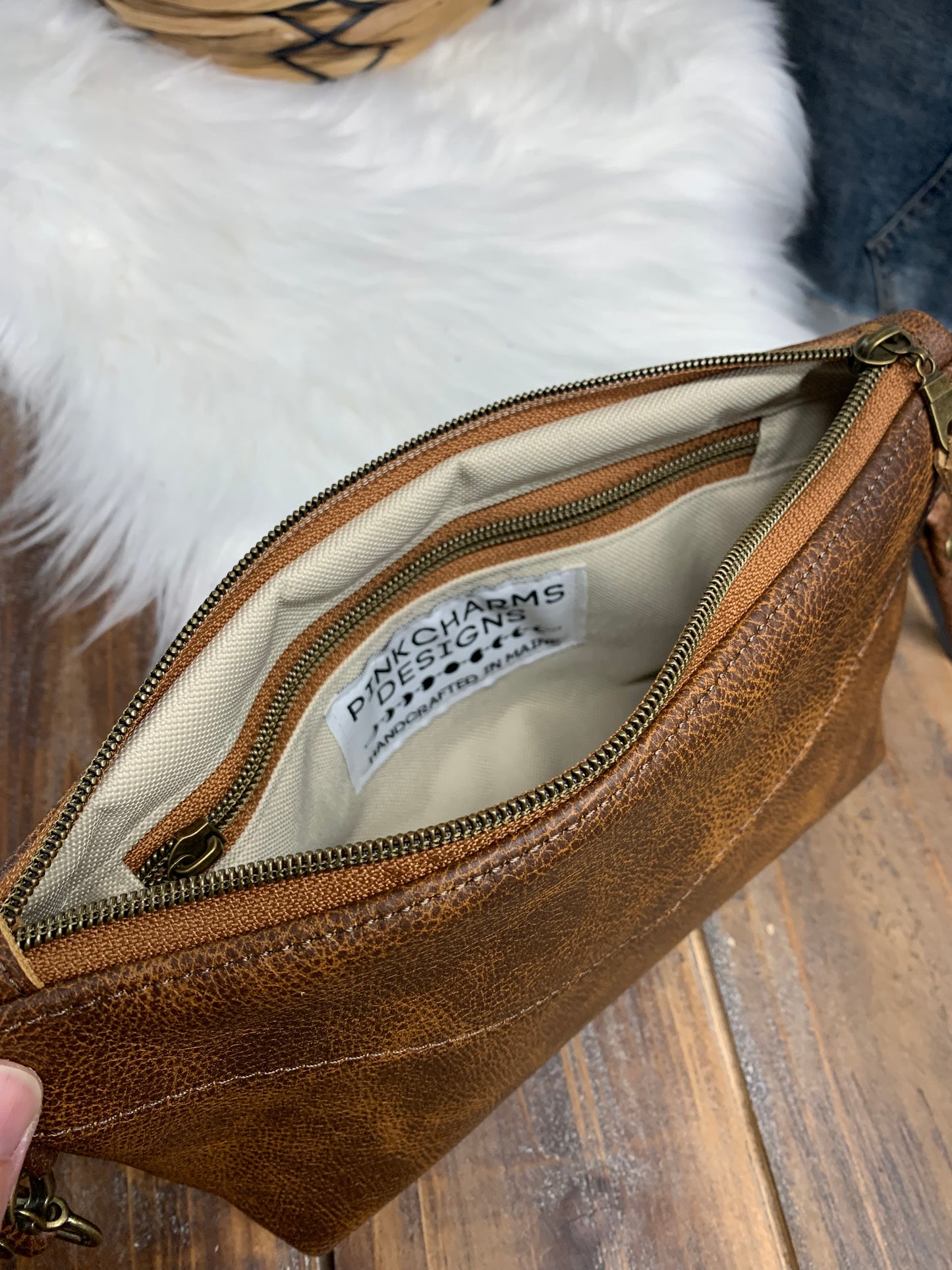 Ruby crossbody bag Saddle brown Italian leather