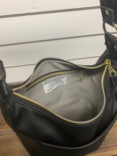 Jasper Bucket bag, Burgundy leather