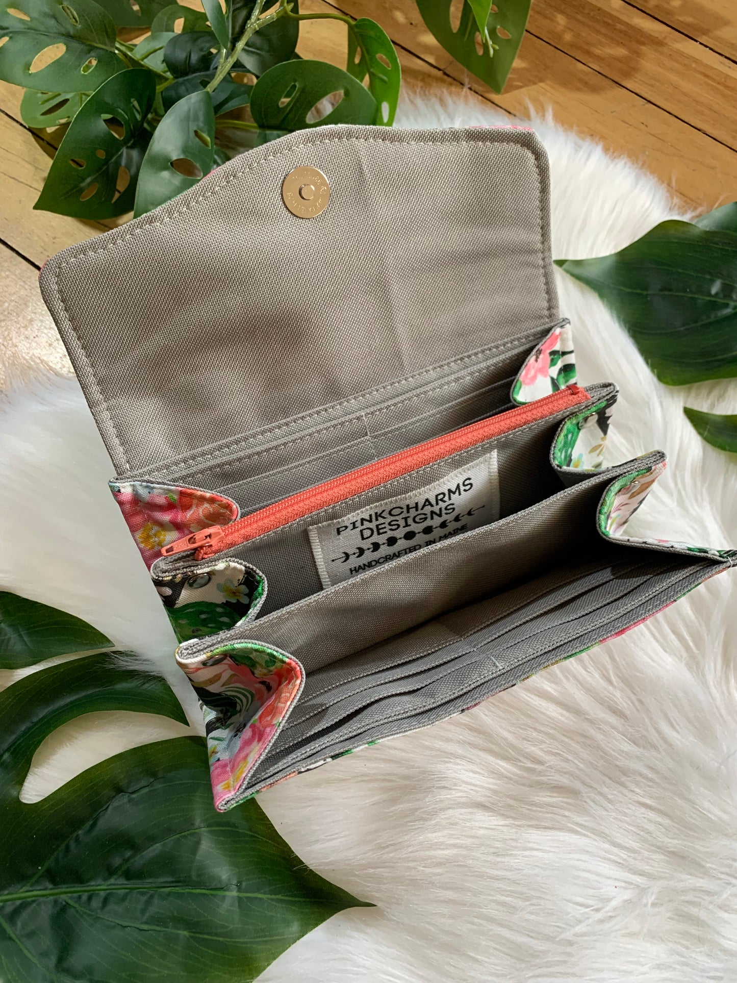 Cactus Floral clutch wallet, necessary clutch wallet