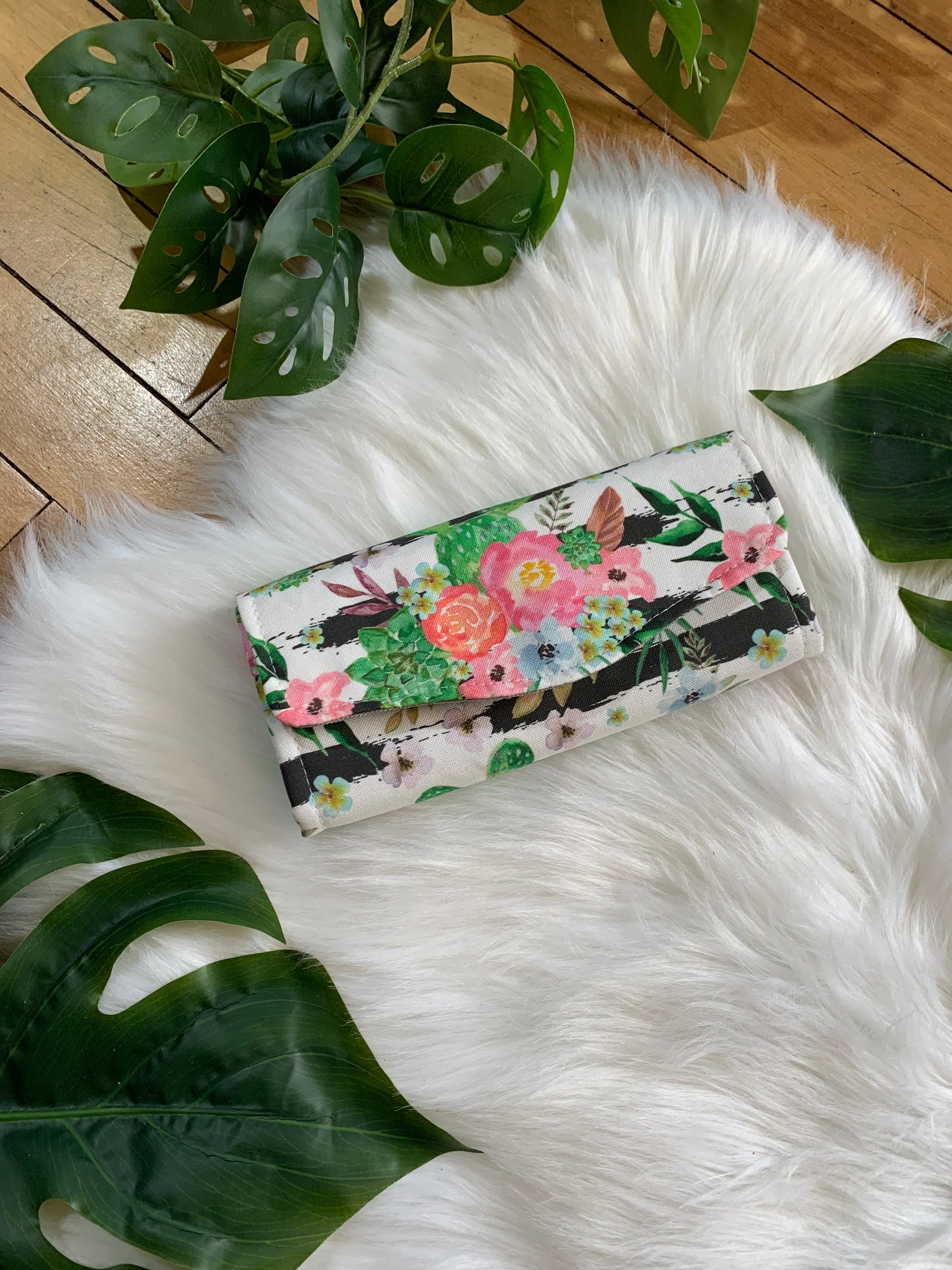 Cactus Floral clutch wallet, necessary clutch wallet