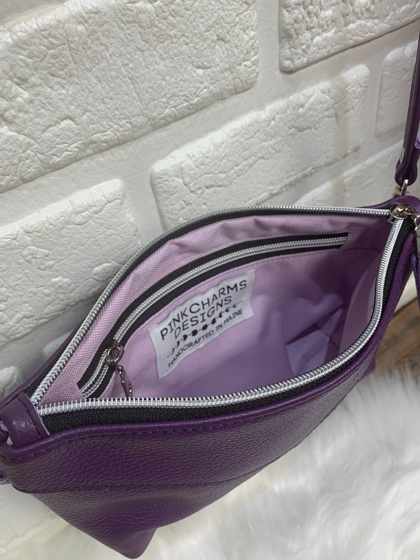 Ruby crossbody bag Purple Italian leather