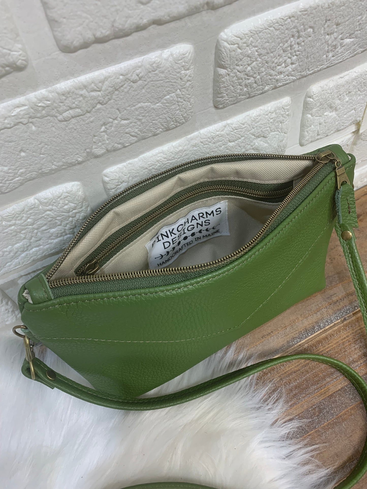 Ruby crossbody bag Olive Italian leather