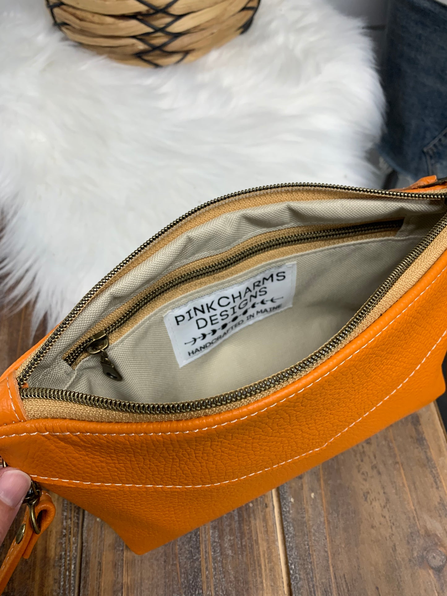 Ruby crossbody bag Pumpkin Orange Italian leather