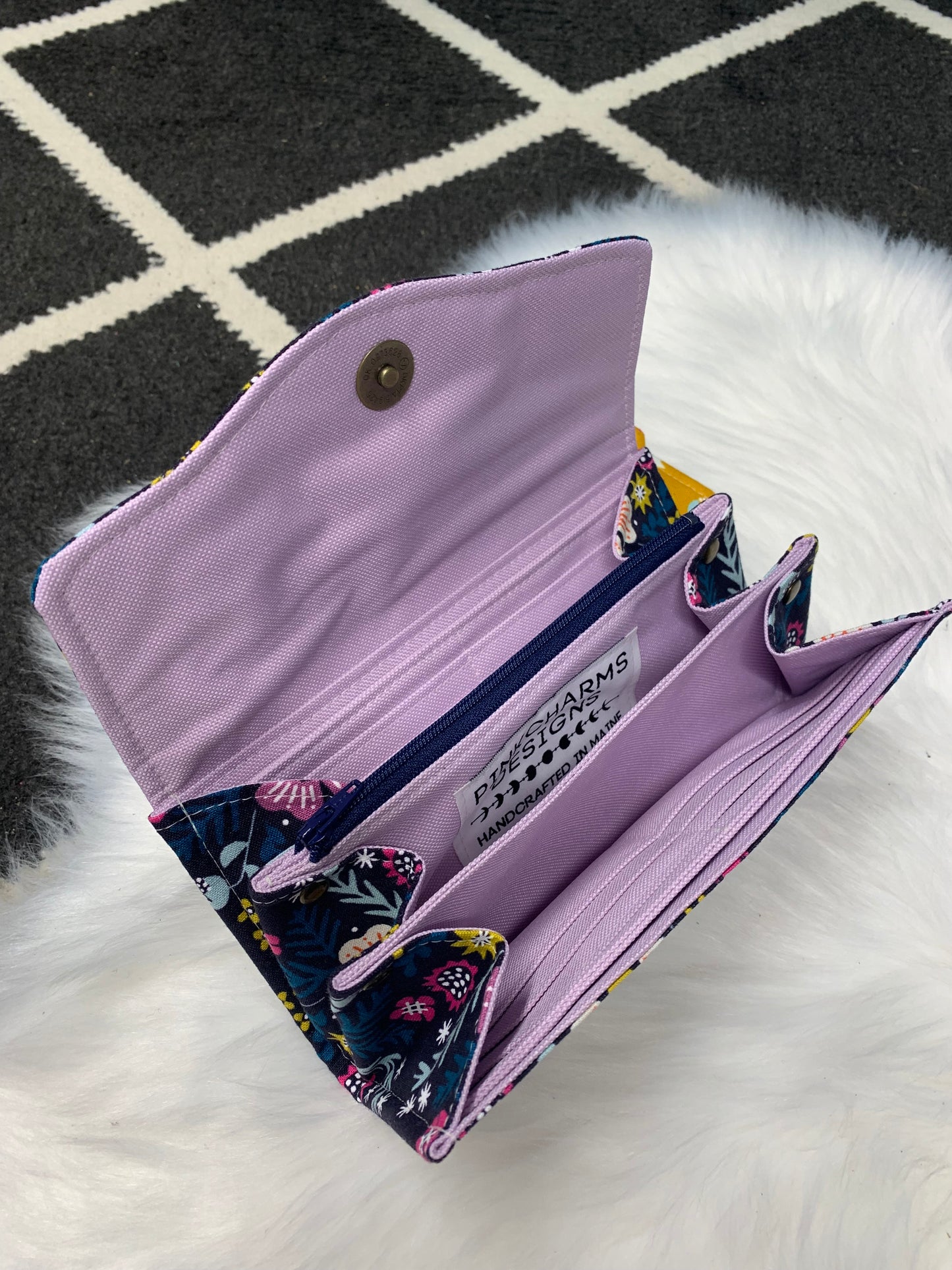 Wildflower navy clutch wallet, necessary clutch wallet