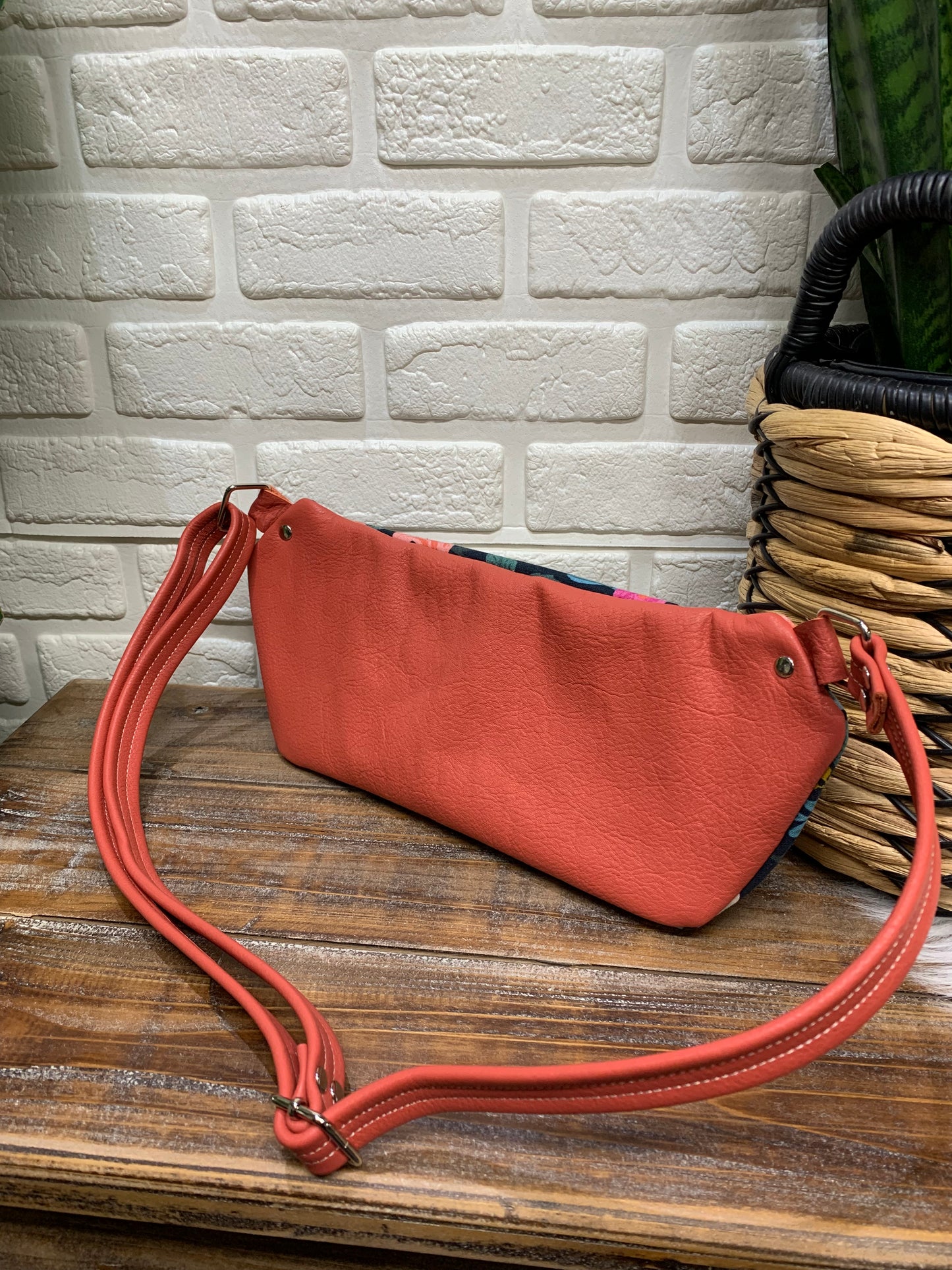 Jade Sling bag Rosa Floral and leather crossbody, Fanny pack