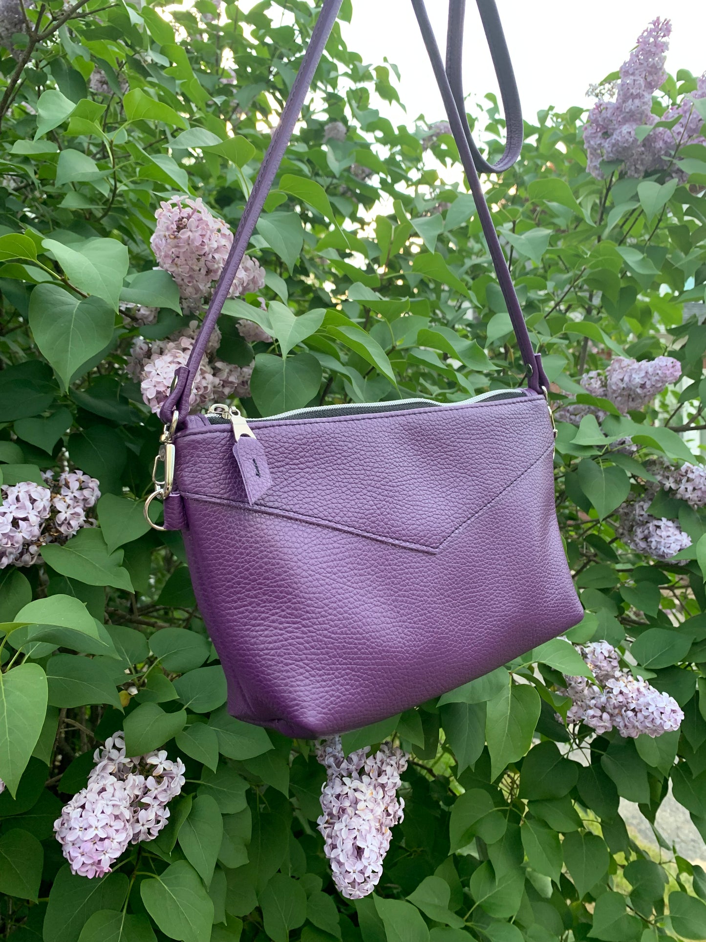 Ruby crossbody bag Purple Italian leather