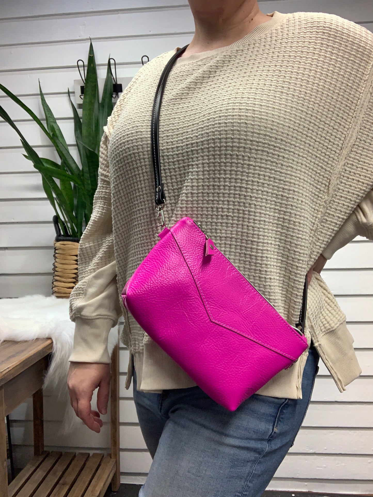 Ruby crossbody bag Dream Pink Italian leather