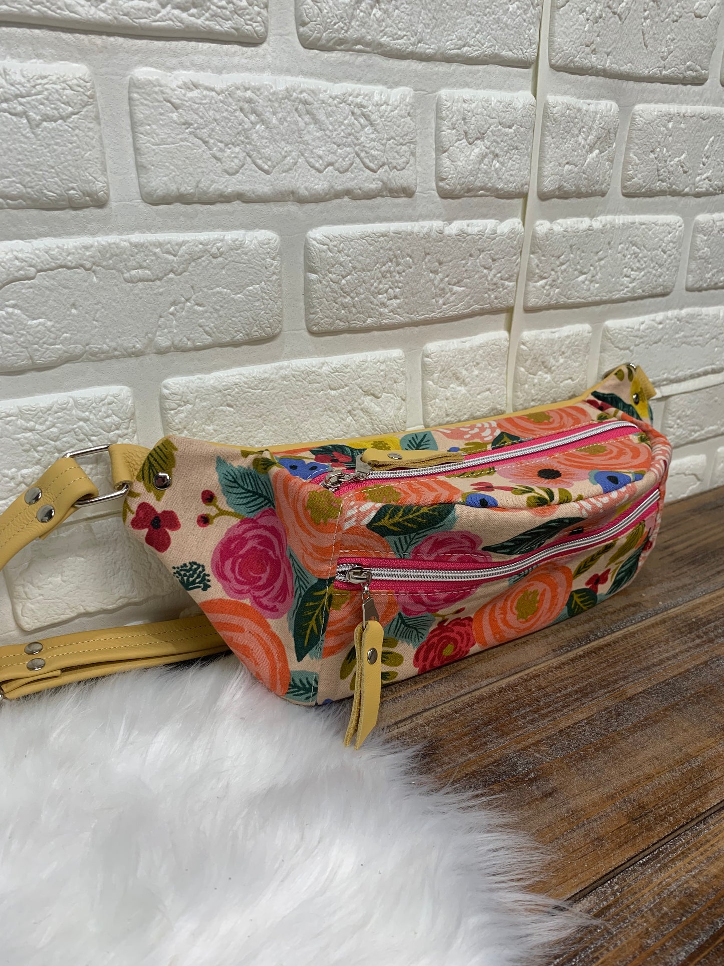 Jade Sling bag Juliet Rose and leather crossbody, Fanny pack