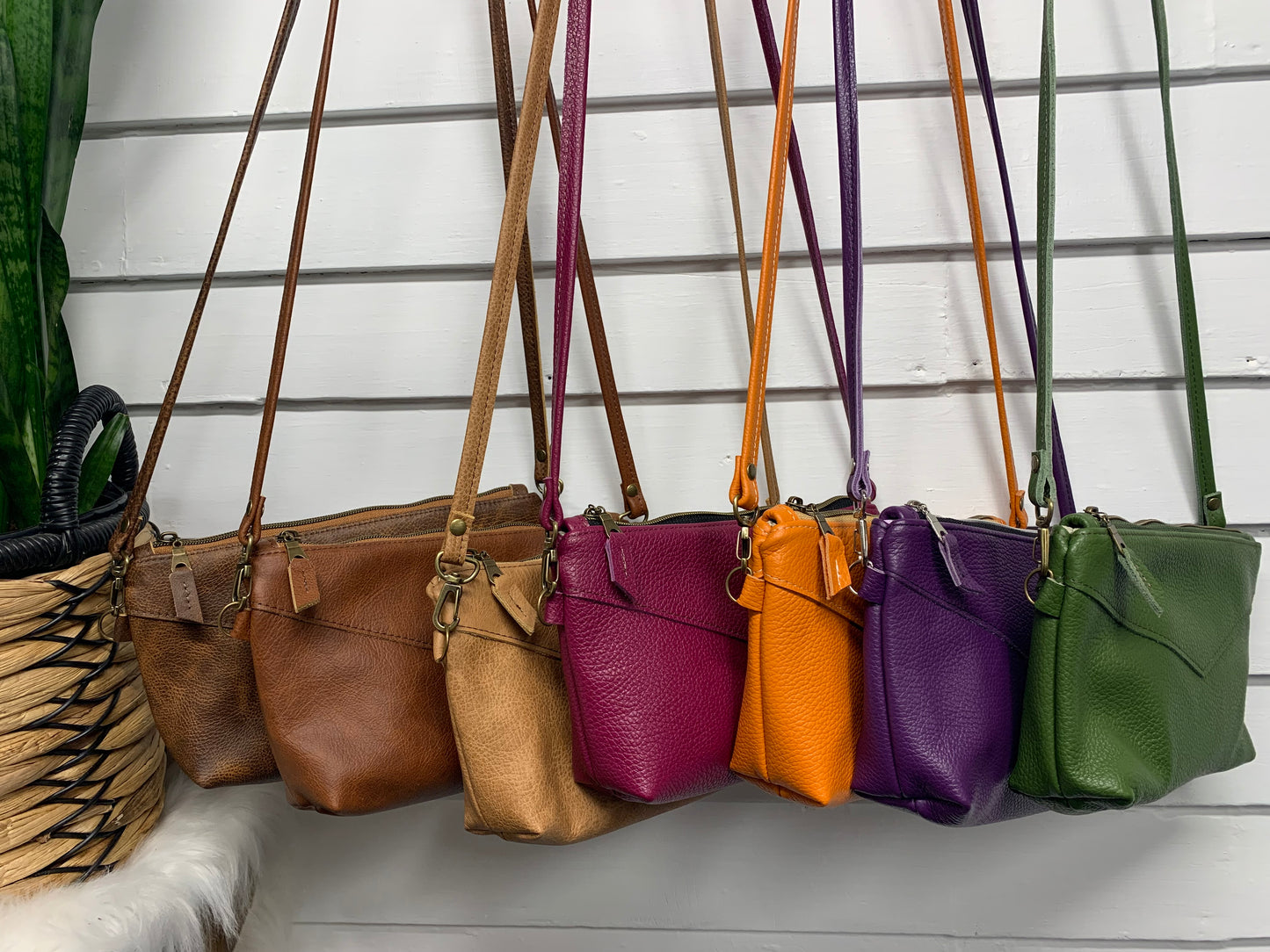 Ruby crossbody bag Olive Italian leather