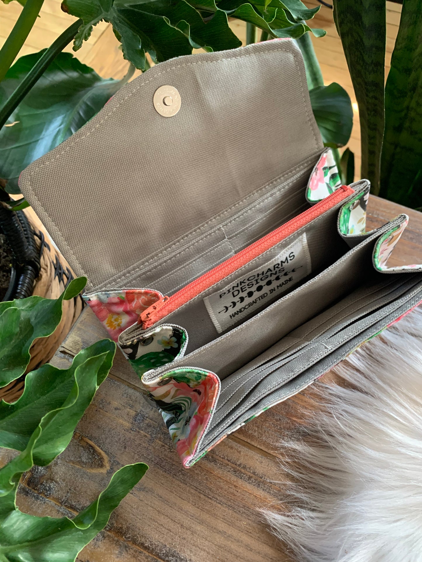 Cactus Floral clutch wallet, necessary clutch wallet