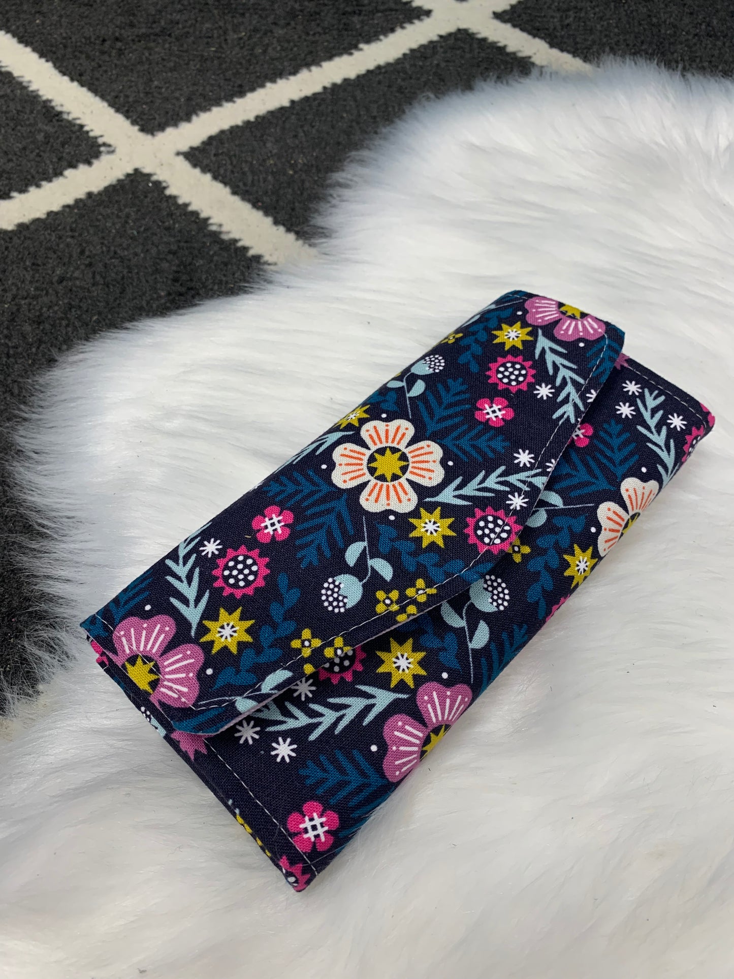Wildflower navy clutch wallet, necessary clutch wallet