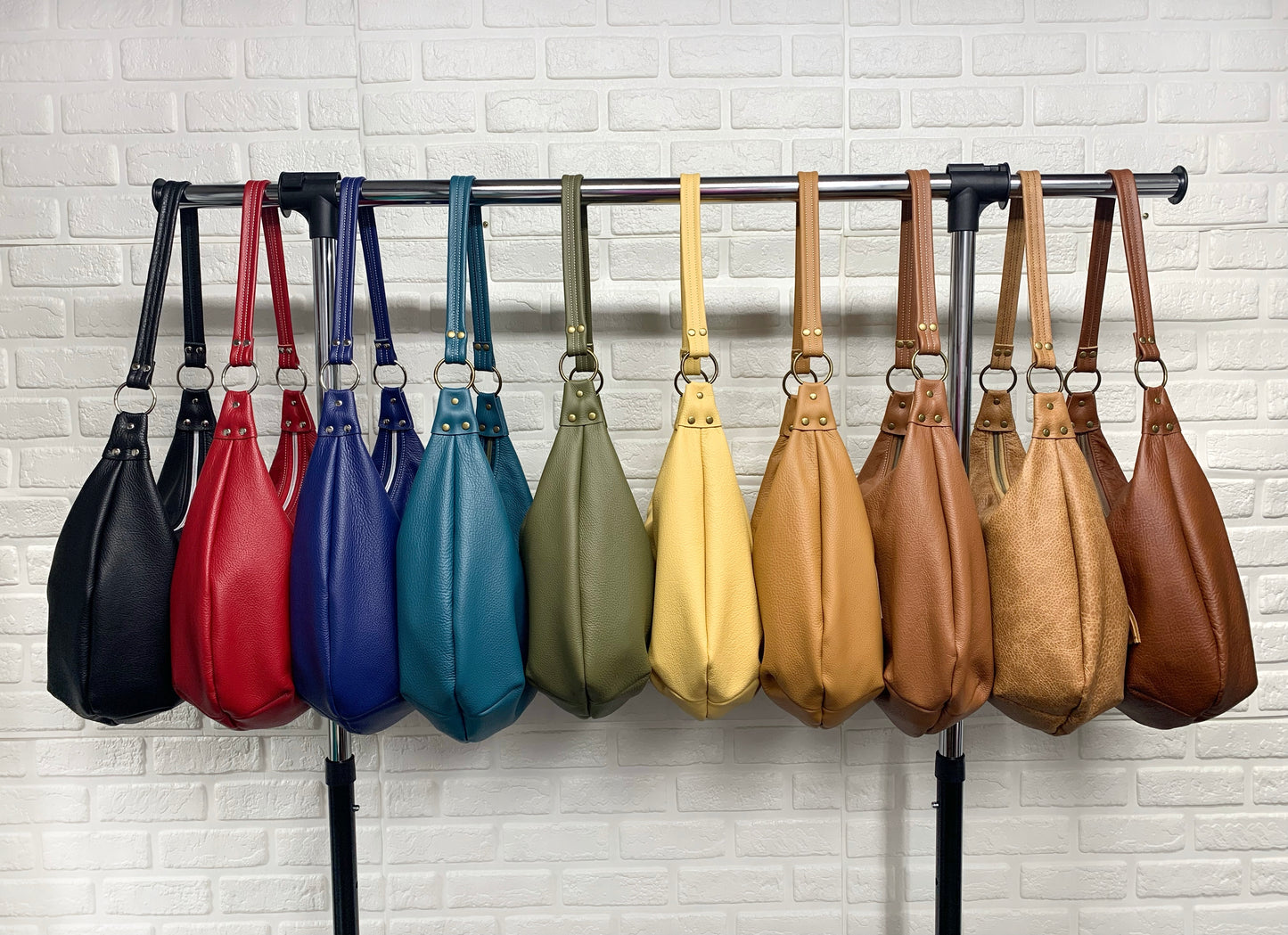 Caramel leather hobo bag, genuine leather handbag