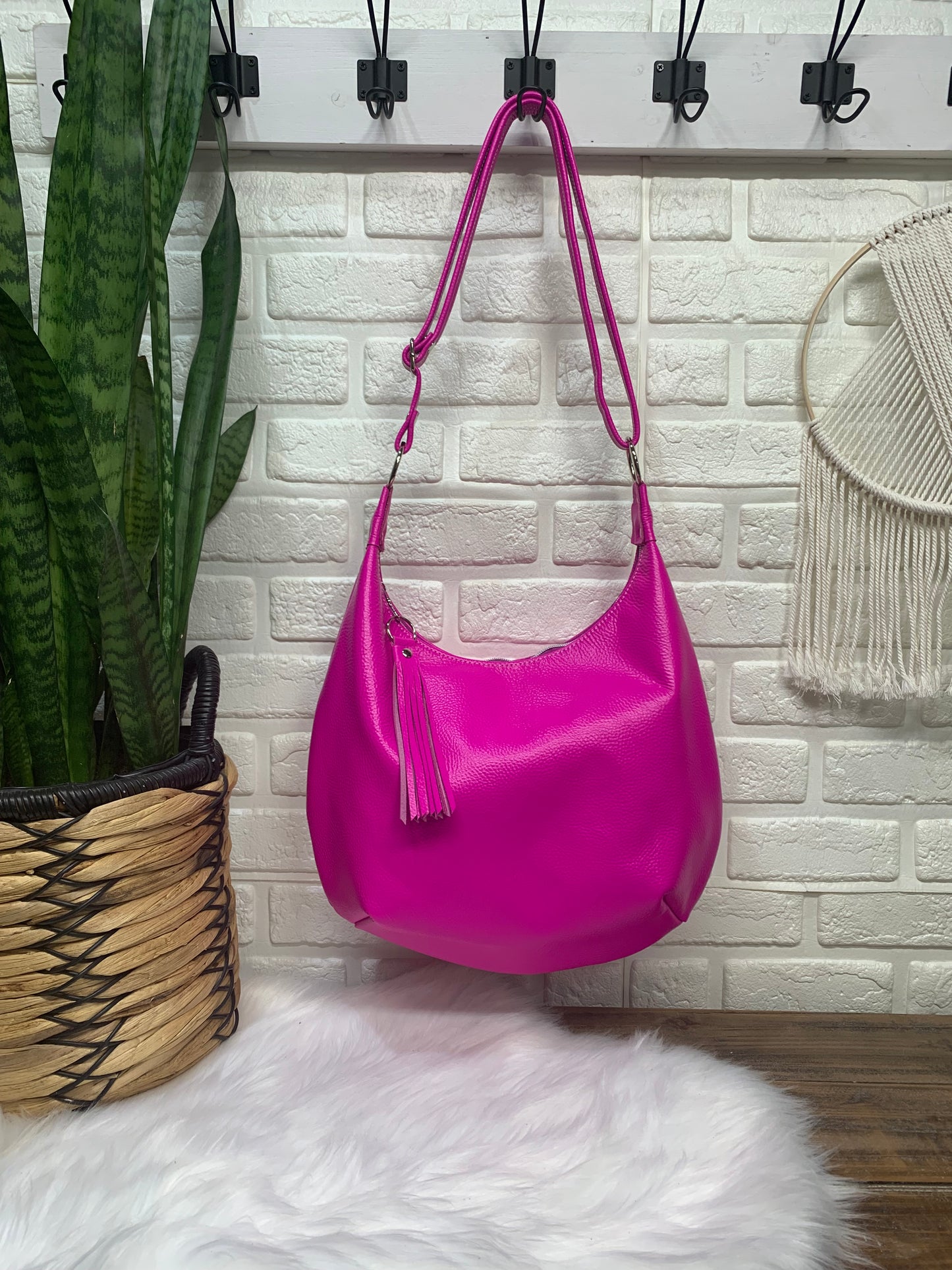 Onyx hobo bag Dream Pink Italian leather