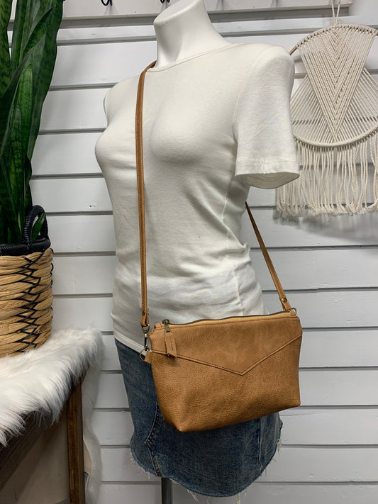Ruby crossbody bag Caramel brown Italian leather