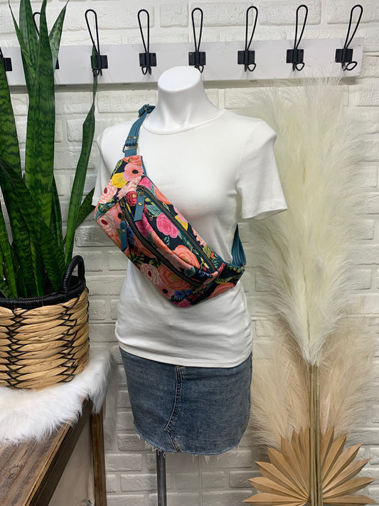 Jade Sling bag Juliet Rose and Teal leather crossbody