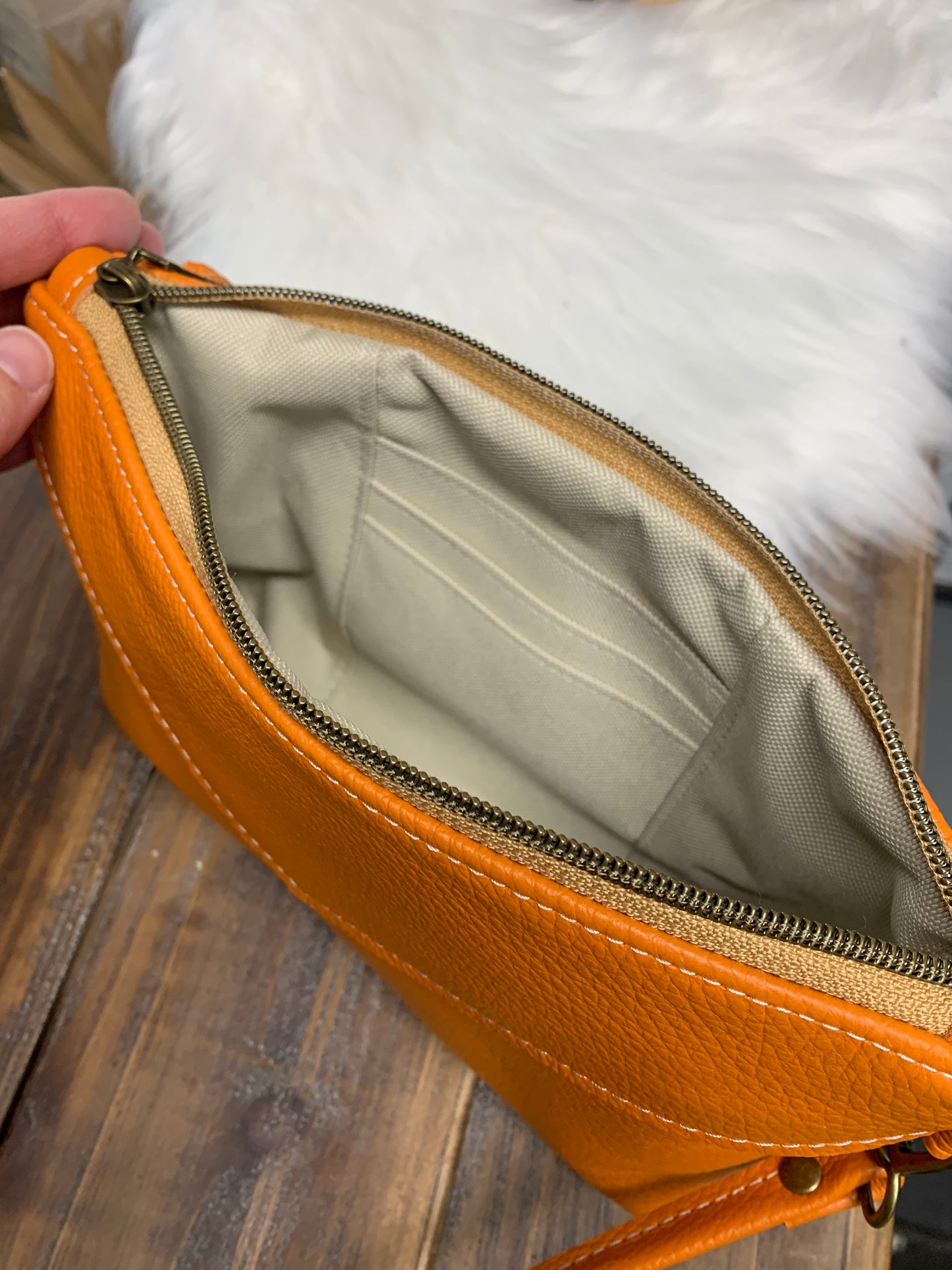 Ruby crossbody bag Pumpkin Orange Italian leather