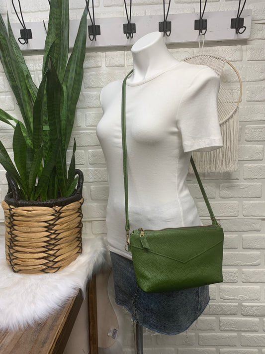 Ruby crossbody bag Olive Italian leather