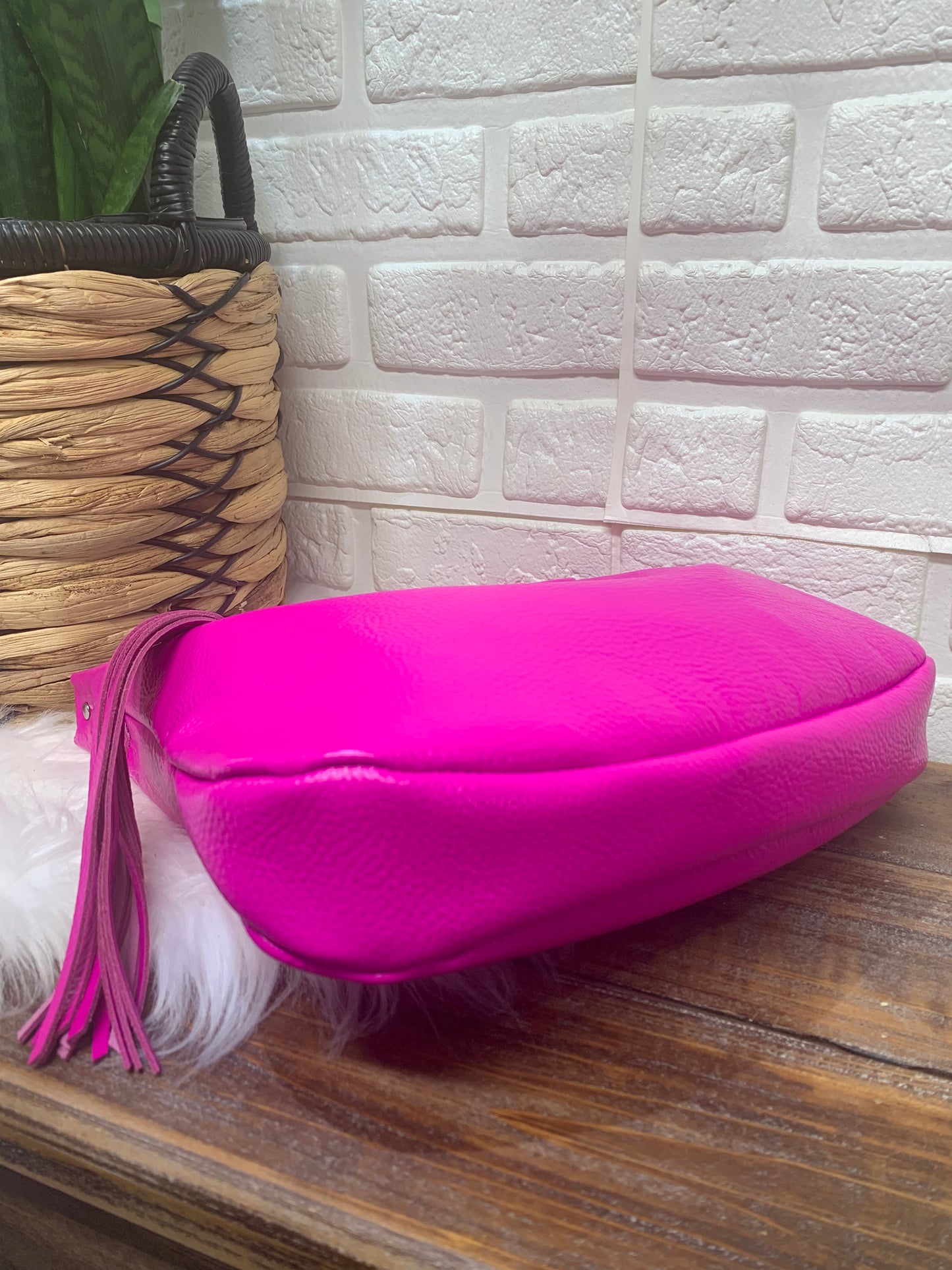 Small hobo bag Dream Pink Italian leather, shoulder strap