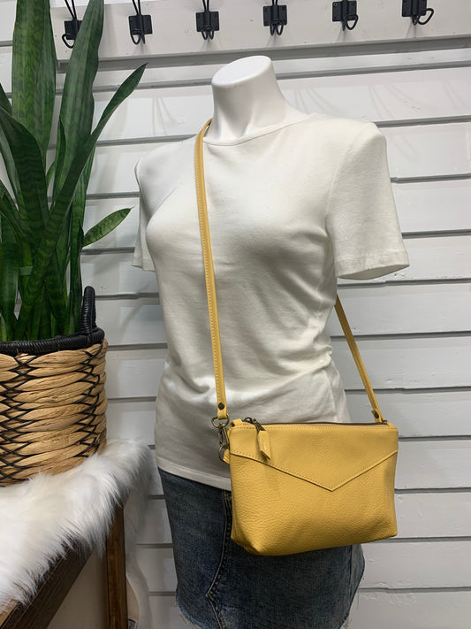 Ruby crossbody bag yellow Italian leather