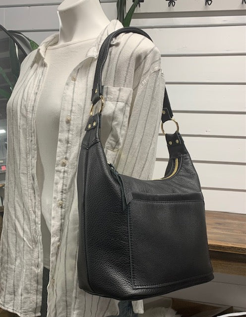 Jasper Bucket bag, Burgundy leather