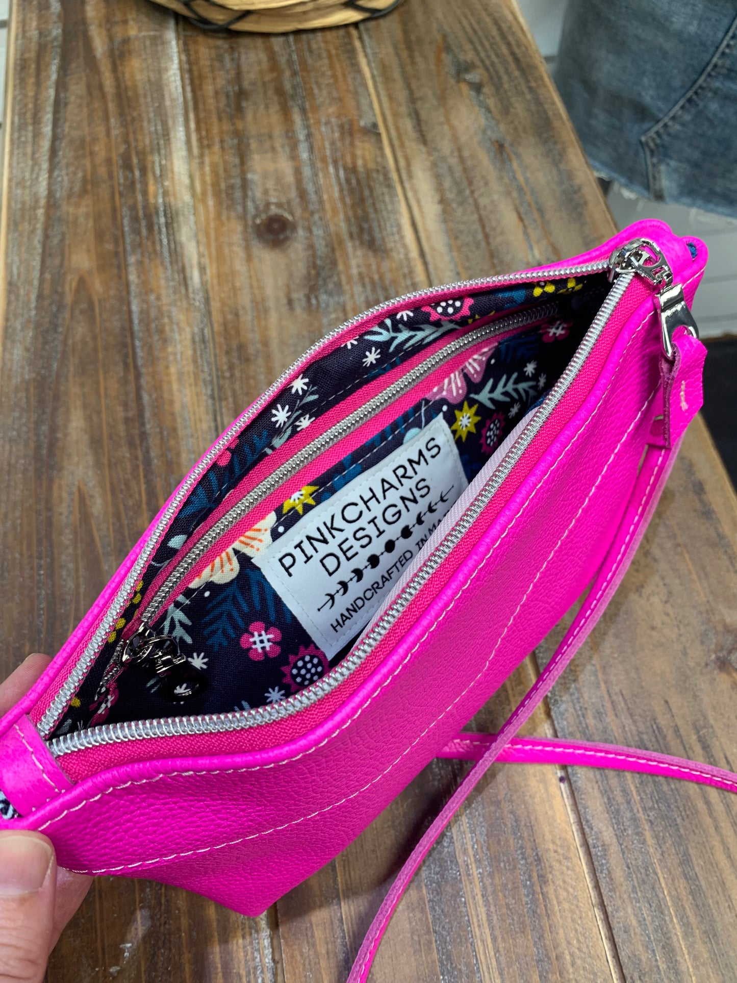 Small Ruby crossbody bag Dream Pink Italian leather