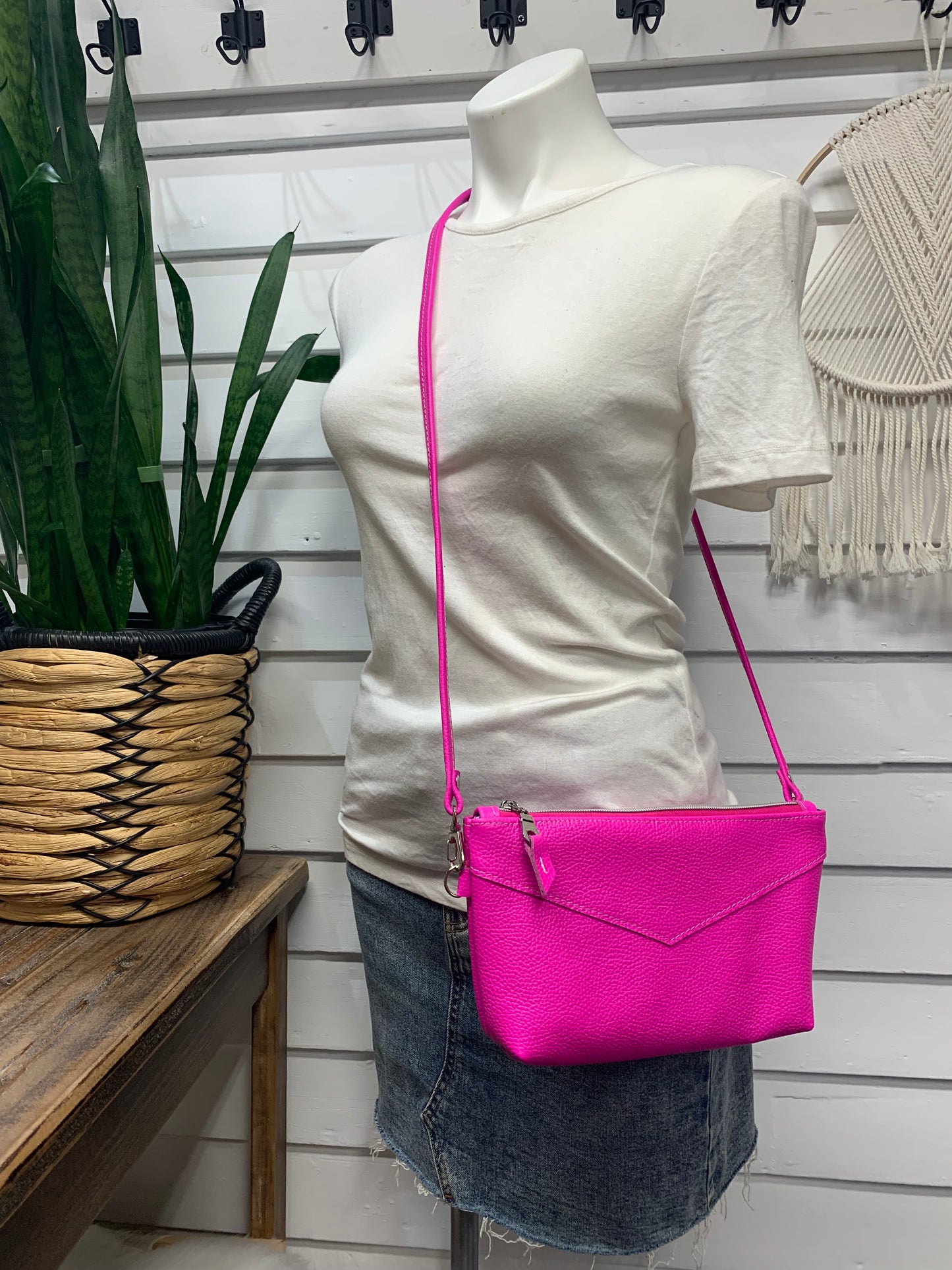 Small Ruby crossbody bag Dream Pink Italian leather