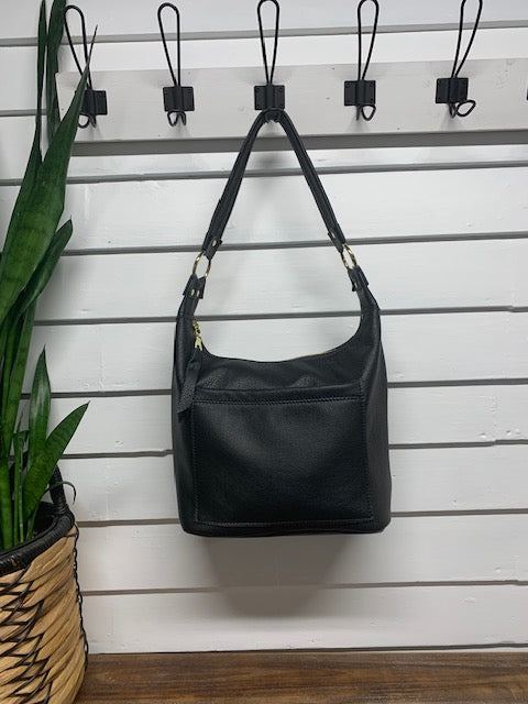 Jasper Bucket bag, Burgundy leather