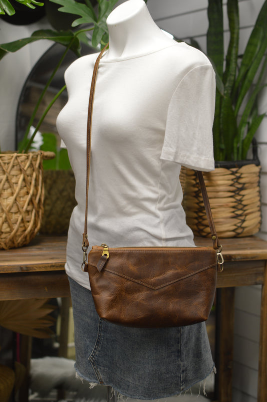 Ruby crossbody bag brown Bison leather