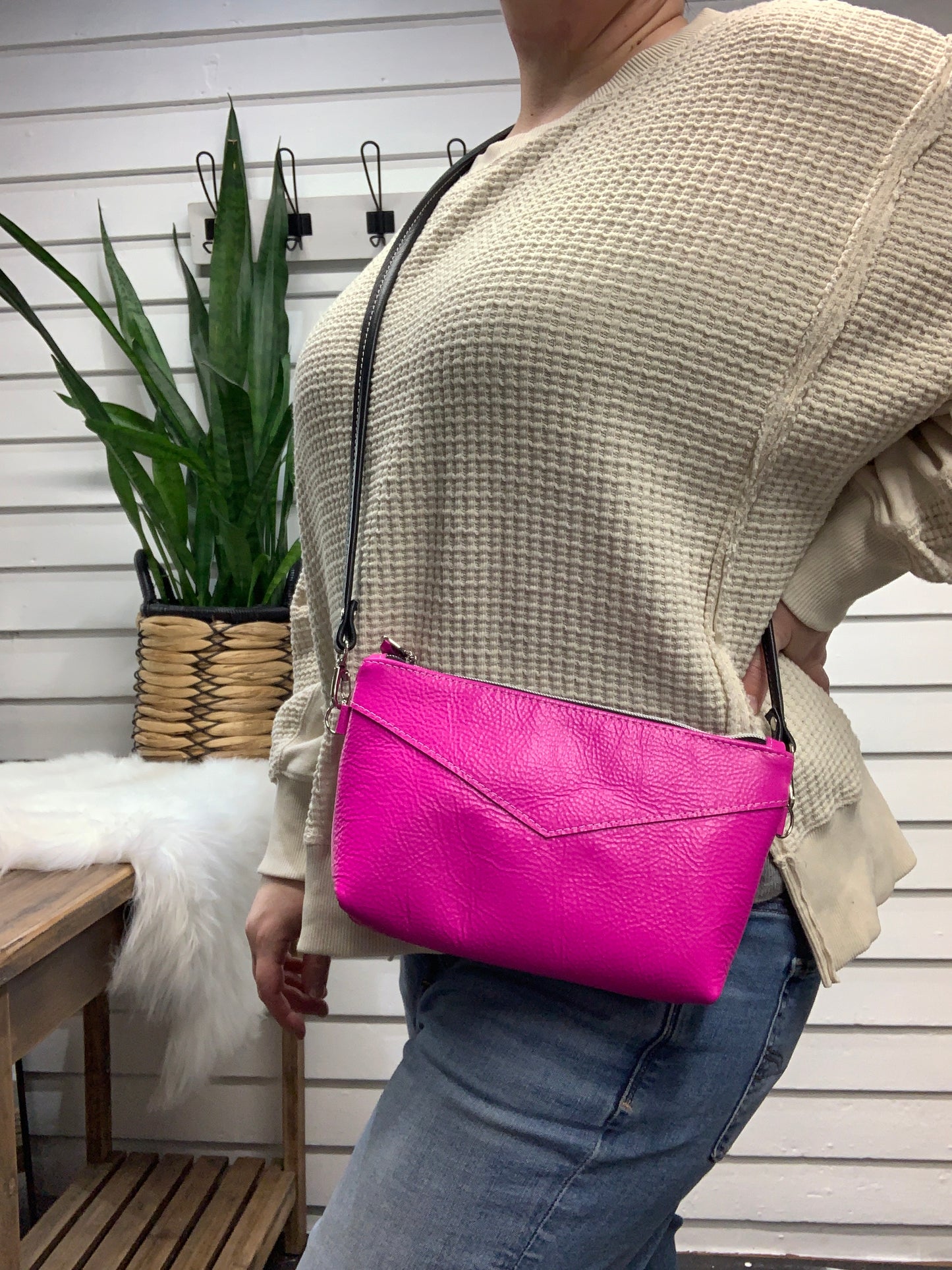 Ruby crossbody bag Dream Pink Italian leather