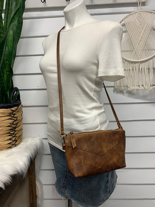 Ruby crossbody bag Saddle brown Italian leather