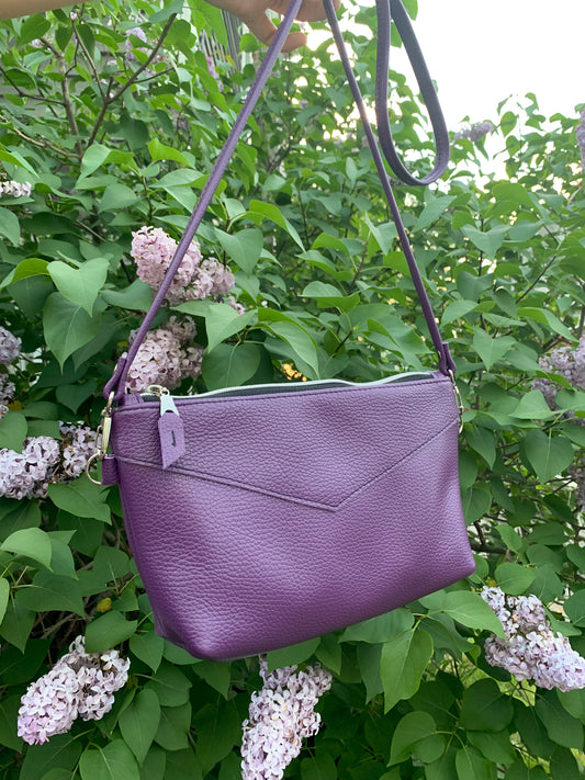 Ruby crossbody bag Purple Italian leather