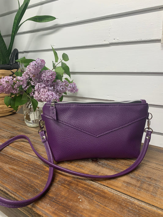 Ruby crossbody bag Purple Italian leather