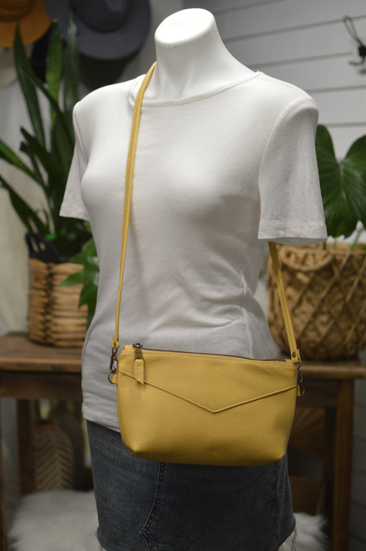 Ruby crossbody bag yellow Italian leather