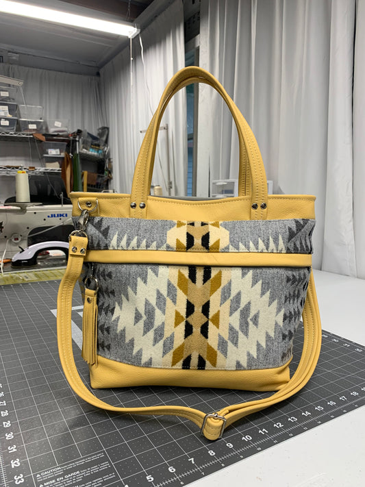 Topaz tote Wool and yellow leather