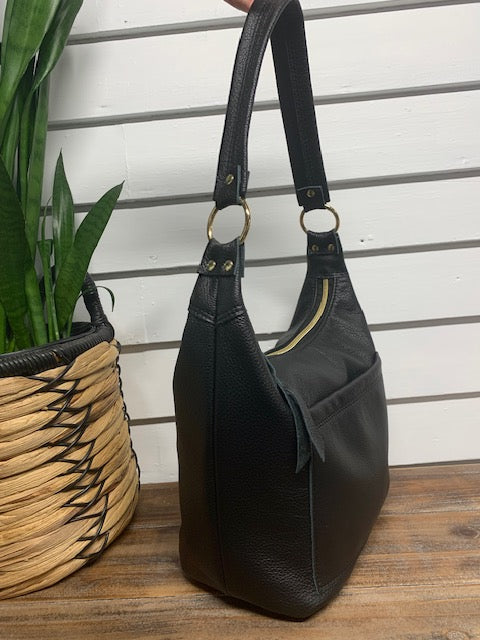 Jasper Bucket bag, Burgundy leather