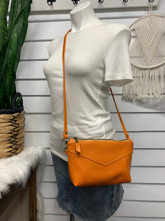 Ruby crossbody bag Pumpkin Orange Italian leather