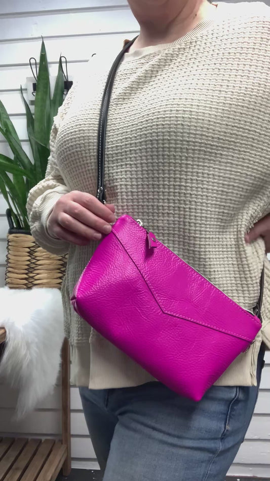 Ruby crossbody bag Dream Pink Italian leather