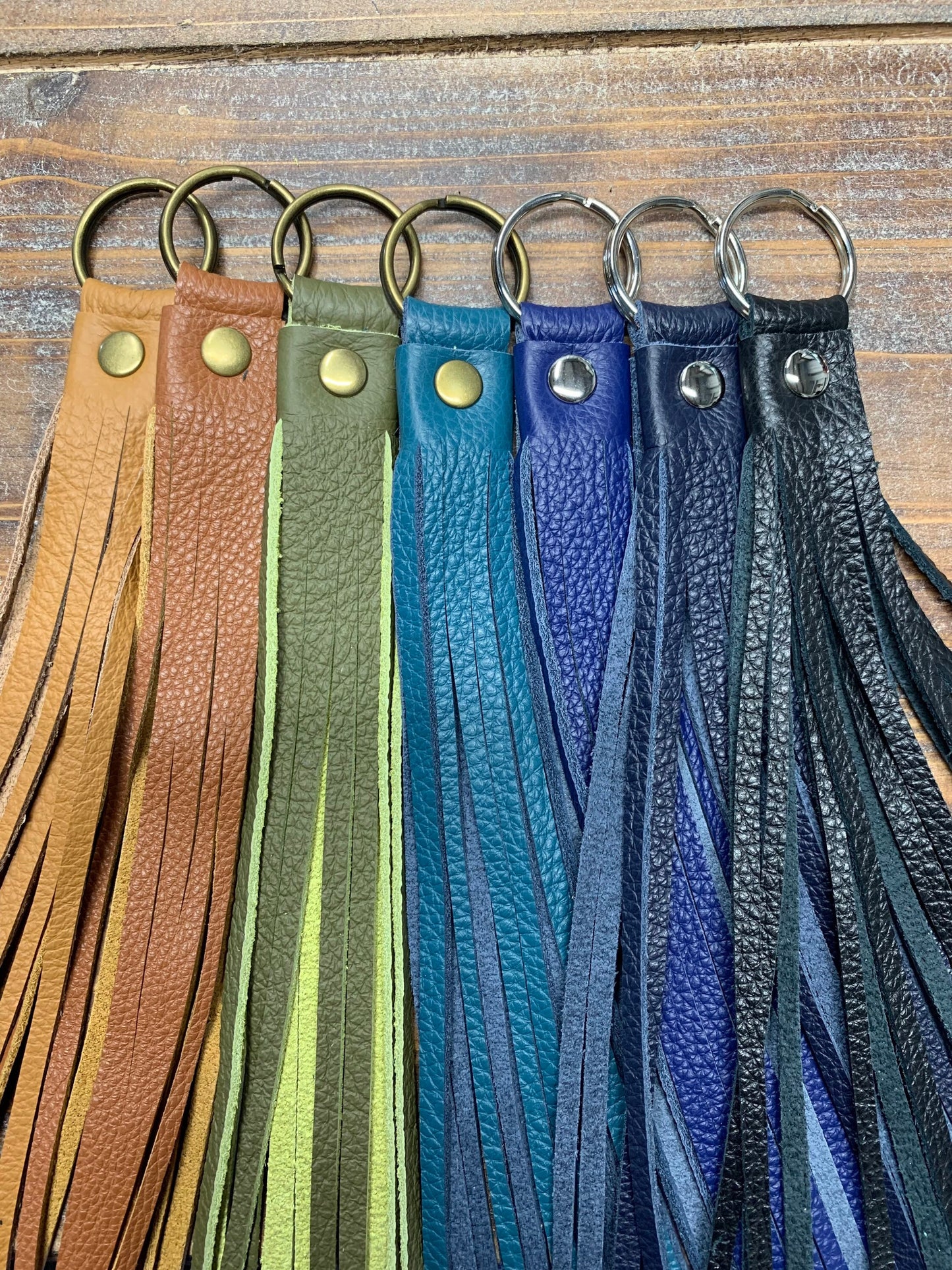 Leather tassel, single leather key chain, leather bag charm, leather zipper pull, tassels for handbags, leather fringe, genuine pebble grain