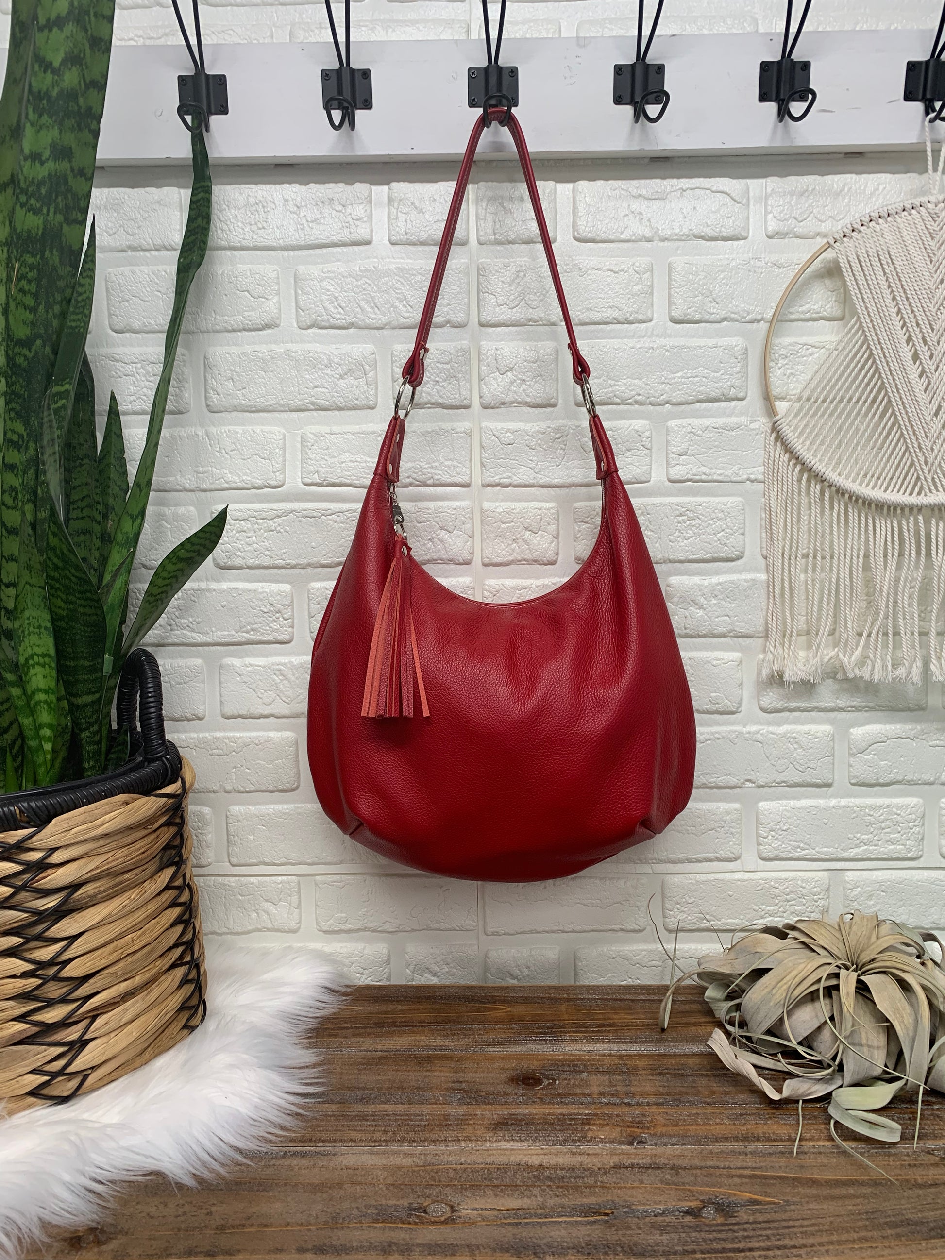 Red leather pocketbooks on sale