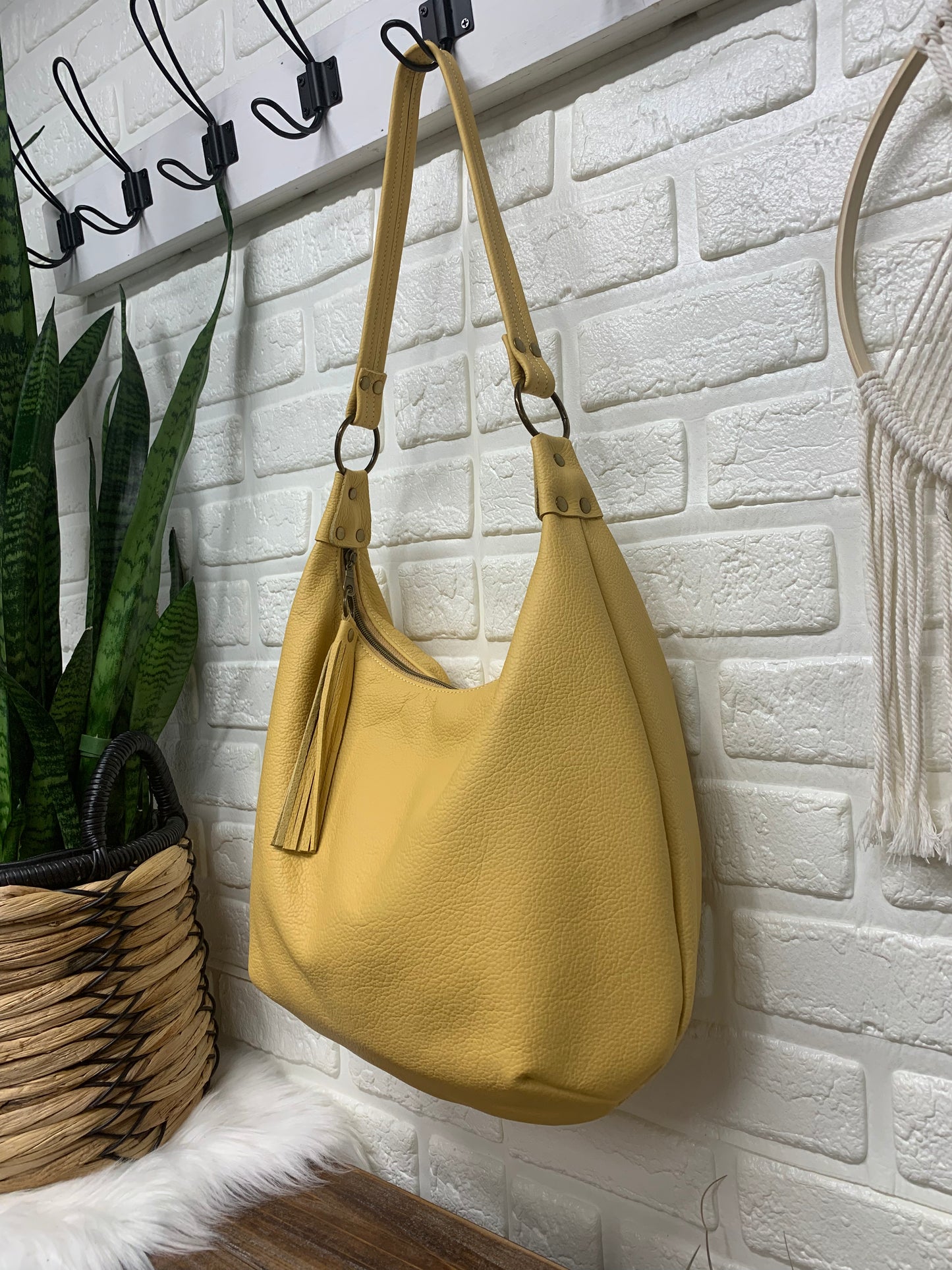 Western Sun leather hobo bag,  genuine leather handbag