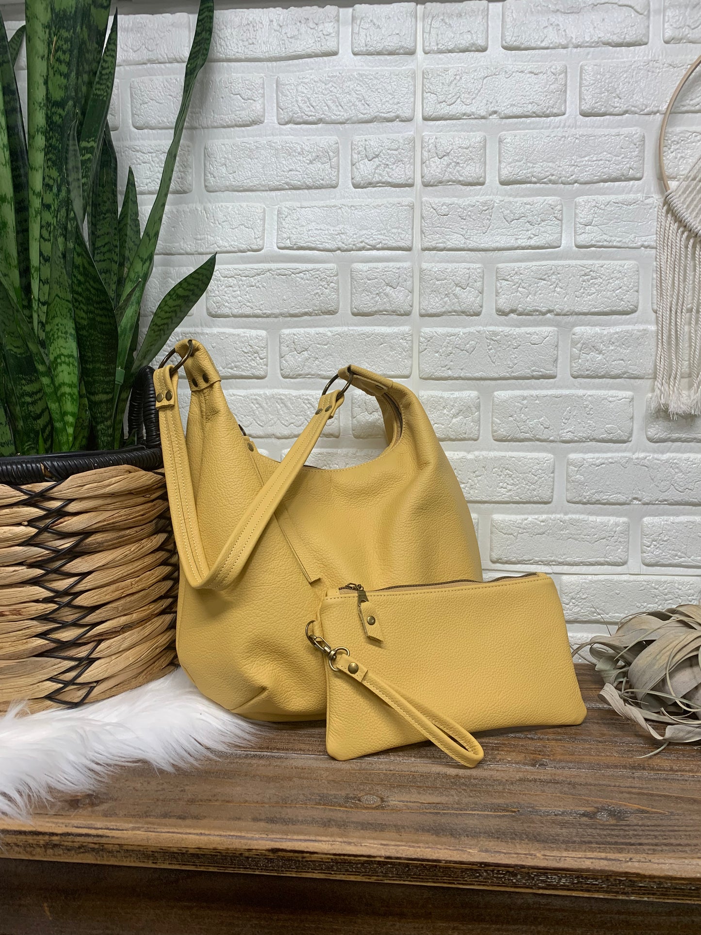 Western Sun leather hobo bag,  genuine leather handbag