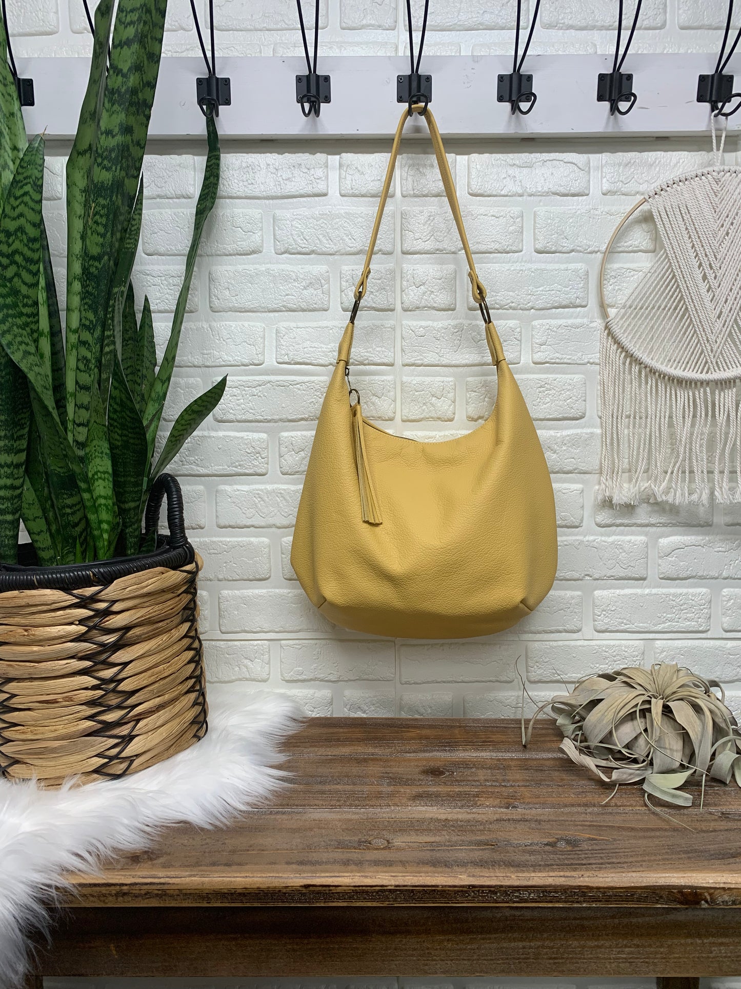 Western Sun leather hobo bag,  genuine leather handbag
