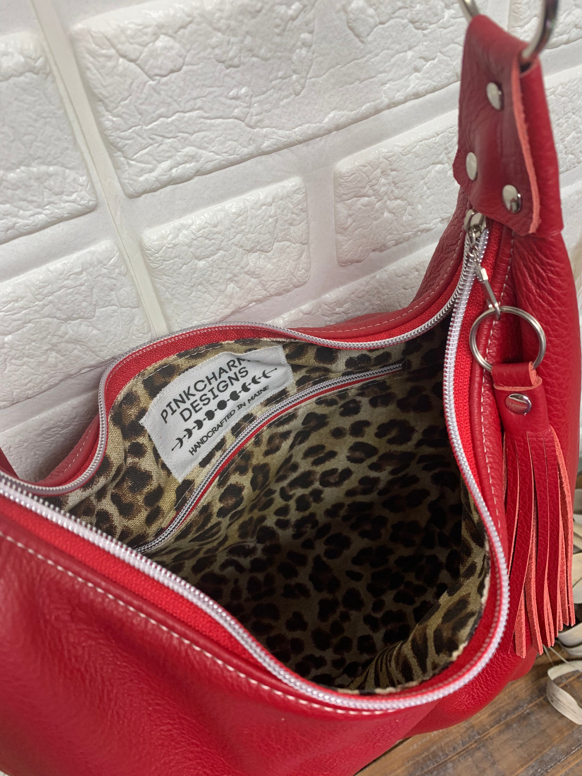 Red on sale hobo bag